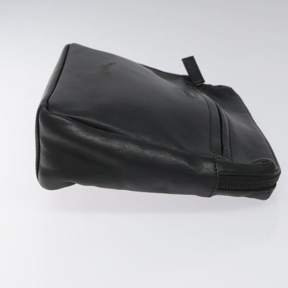 BALENCIAGA Clutch Bag Leather Black Auth bs22314